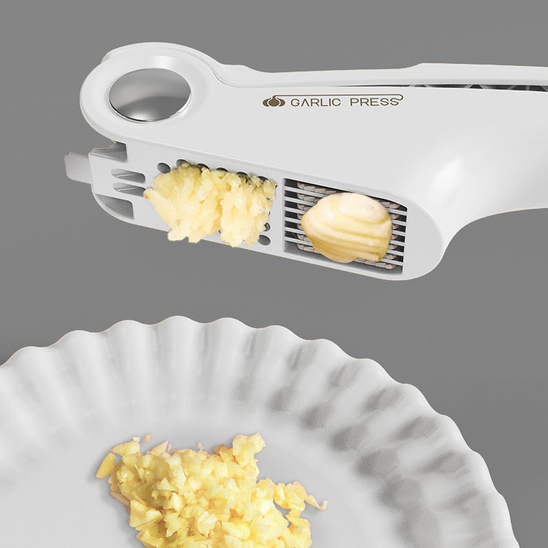4 in 1 Multifunctional Garlic Mincer and Slicer Ergonomic Handle Food-Grade ABS and Stainless-Steel Garlic Press Can Opener